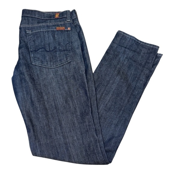 7 FOR ALL MANKIND - Women’s Roxanne Mid-Waist Slim Dark Blue Wash Jeans - 31 - Picture 7 of 8